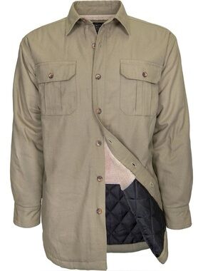 Canyon Guide Cotton Canvas Olive Sherpa Lined Shacket Size L